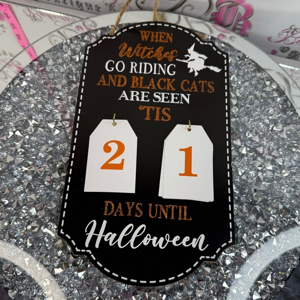 Halloween Countdown Sign - Black and Orange